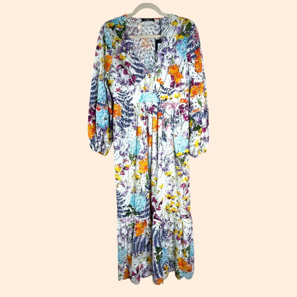 Ungaro Floral Broderie Midi Dress